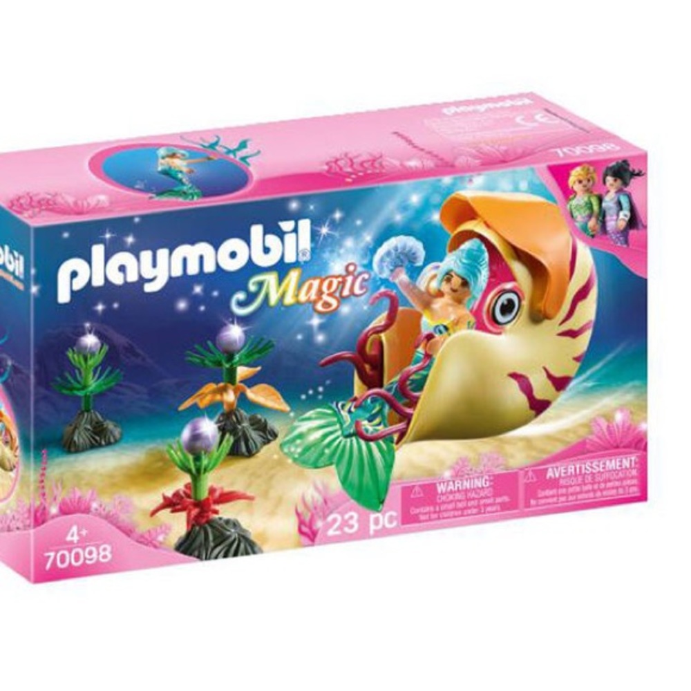 NWT Playmobile Mermaid with Sea Snail Gondola